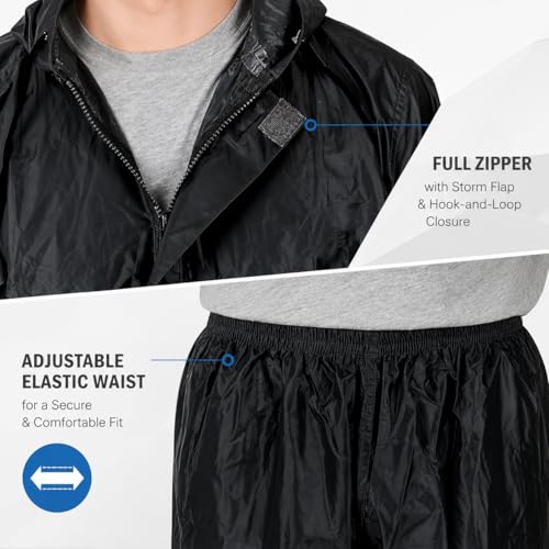 Image of RainCoat for Men Waterproof with Pants Polyester RainCoat For Men Bike RainSuit RainJacket Suit Mobile Pocket with Storage Bag.