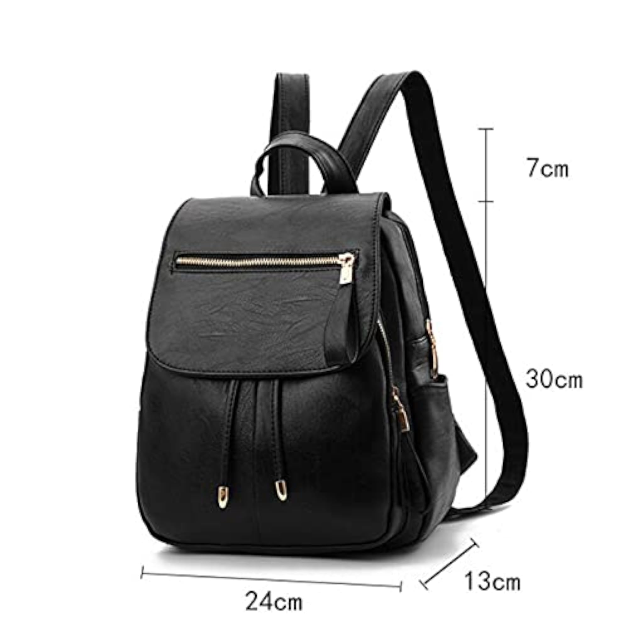 Women's Casual PU Leather Knapsack, Waterproof Anti-theft Large-capacity