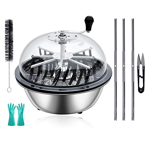 Podoy 16 Inch Leaf Bowl Bud Trimmer Machine for Weed and Plant Garden Hydroponic Trimmer Machine Hand-held Spin Cut Leaf Bud Trimmer with 3pcs Trimmer Blade Replacement and Cleaning Brush