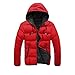 MITCOWBOYS Veste matelassée pour homme avec capuche - Légère - Manches longues - En coton - Hiver - Chaud - Doudoune - Veste d'hiver - Veste de loisirs - Veste en softshell, rouge, M