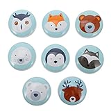 WINOMO 8 Stücke Keramik Knöpfe Knauf Tier Muster Schrankknöpfe Möbelknöpfe Schubladenknöpfe Türknöpfe Set Türknauf Möbelgriffe Türgriffe Schrankgriffe für Schubladen Tür Schrank Möbel