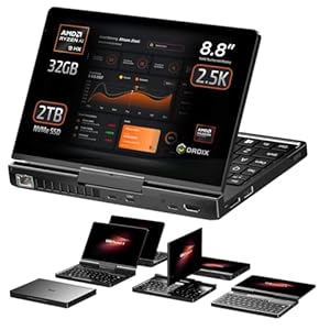 GPD Pocket 4: Mini-Laptop mit AMD Ryzen AI 9 HX 370 CPU, Radeon 890M GPU, 32GB LPDDR5X RAM, 2TB PCIe Gen4 SSD, 8, 8 Zoll 2, 5K 144Hz Display, Wi-Fi 6E, Bluetooth 5.3, Modularer AI Handheld PC