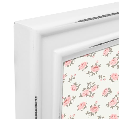 Hampton Frames PALOMA Unique Hinged Double Photo Frame Two 4x6 Inch (10x15cm) Images, White MDF, Glass Aperture, Freestanding, Portrait and Landscape, Distressed Finish Display for Pictures - Image 2