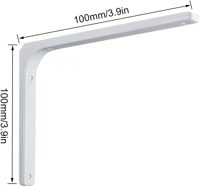 Shelf Bracket,Floating Shelf Bracket Wall Support Corner - L Metal Brackets Furniture Holder White Corner Shelf - 1 Pair Shelf Support Corner Brace Joint, For Cafes, Bars, Homes, Office, Balconies