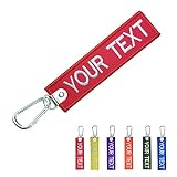 silkmilk Personalized Keychain ,Customized any own text key tags Embroidery-Carabiner Clips keyring,