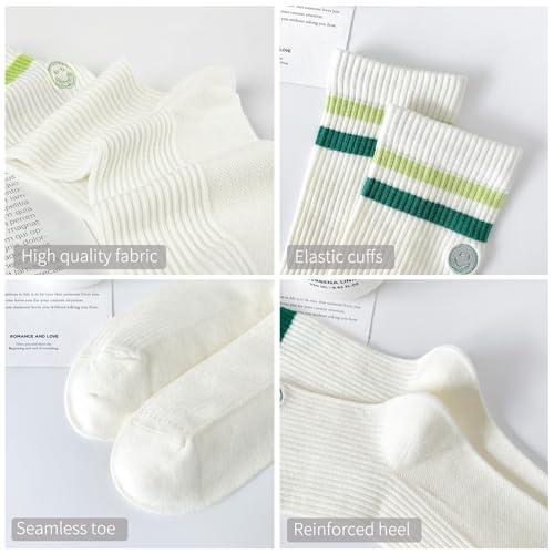 Image of Women's Cute Crew Socks, Casual Athletic Cotton Bowknot Cherry Calf Novelty Socks for Women