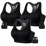 FITTIN Support Sports Bras for Large-Bust: High Impact Plus Size Racerback 85% Fit Supportive Workout Black Bra for Lifting Training - 360° Full Coverage No Spillage for Women C-DDD Cups