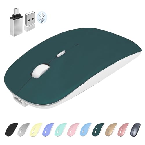 Wireless Bluetooth Mouse USB C for MacBook Air Pro, Silent Mouse Type C for Mac Air Pro, Rechargeable Optical Mouse for Laptop/iMac/iPad air/MacOS/Linux/Windows