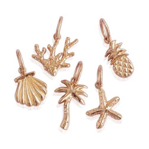 [ディーヴァス] k18 ペンダントトップ 18金 ネックレストップ ペンダント 18k 18金トップ シェル パイナップル ヤシの木 ヒトデ サンゴ ネックレス トップ K18 ピンクゴールド (K18PG・ヤシの木)