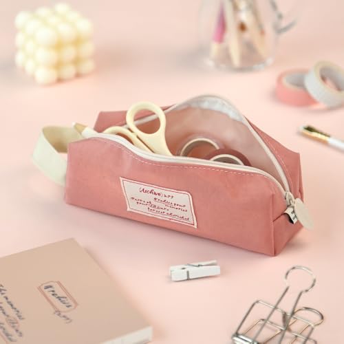 Image of Monolike Archive Block Pen Case, Indie pink - Pencil Pouch, Portable Pencil Bag, Pencil Case, Office Pouch case