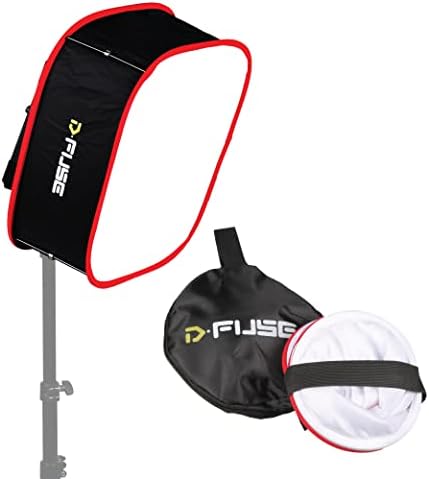 Kamerar D-Fuse Large LED Light Panel Softbox: 12"x12" Opening, Foldable Portable Light Diffuser, Carrying Bag, Strap Attachment, Portrait Photography, Photo Video, Studio Lighting, Natural Look