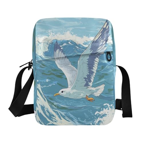 messenger bags Small Crossbody Bag Women Shoulder Handbags For Women Adjustable Strap for work work - Flying Seagullocean Waves