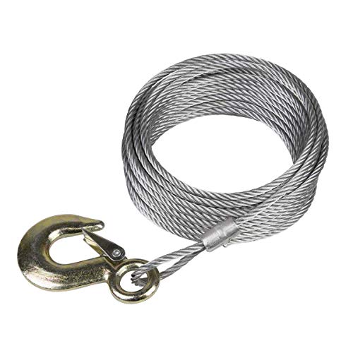 Sealey Winch Cable/Wire Rope Ø5.1mm x 10M 810kg Breaking Strength with Forged Hook - GWEC12