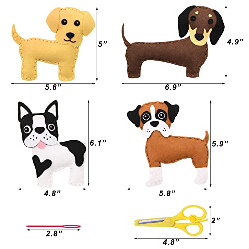 Ciyvolyeen Puppy Craft Kit Kids Diy Crafting And Sewing Set Dog Stuffed Animal Felt Plushie For Girls And Boys Educational Beginners Sewing Set #TOP1