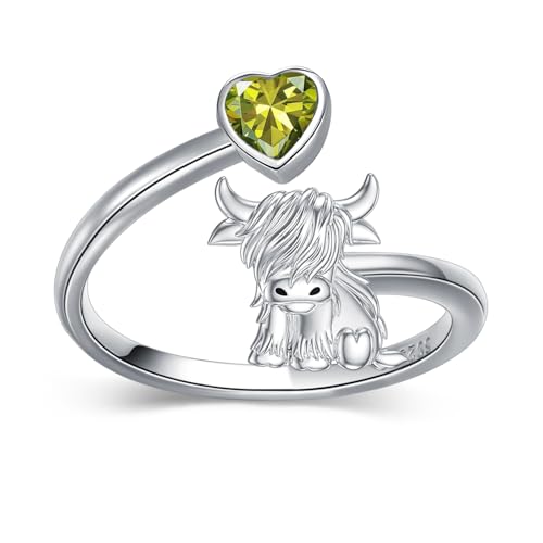 Bague en argent sterling 925 et pierre fine d'août PROESS