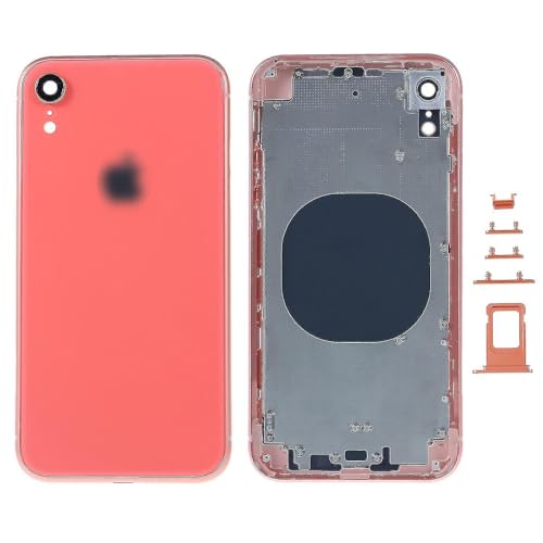 Chassis arriere iPhone XR vitre orange complet avec boutons et tiroir