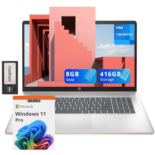 HP 17.3�C���` HD+ BrightView �m�[�g�p�\�R�� Intel Celeron N4120 8GB DDR4 RAM 416GB �X�g���[�W (256GB SSD + 160GB �h�b�L���O�X�e�[�V�����Z�b�g) Intel UHD Grap
