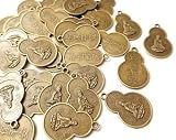 Quan-Yin coin Charm 33x22mm (Buddha blessing: Safety and Peace). Sold per pkg of 6