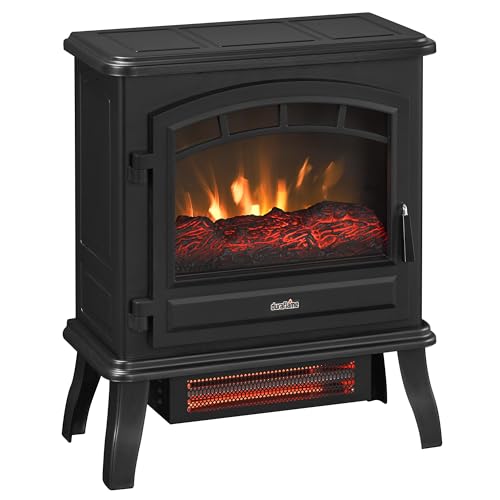 Image of duraflame Infrared Quartz Electric Fireplace Stove Heater, Black