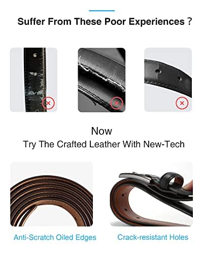 Image of Contacts Men's Genuine Leather Pin Buckle Belt | Leather Belt for Men Classic Designs for Work & Business Casual