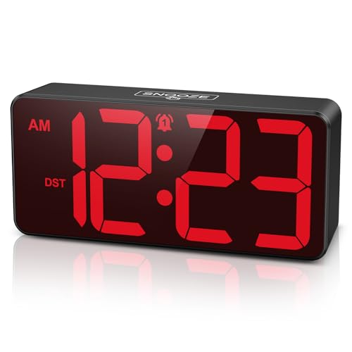 Ankilo Digitaler Wecker mit LED Display, Batteriebetriebener Reisewecker mit Doppelalarm...
