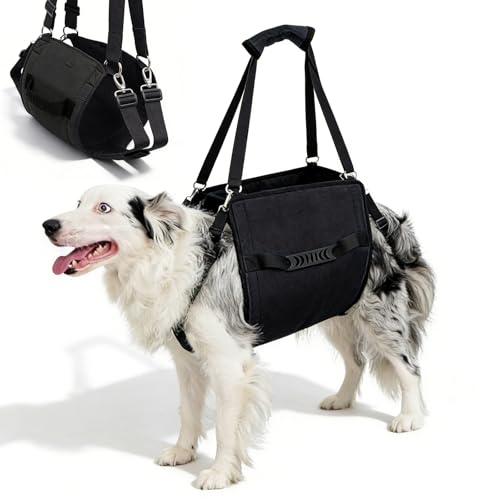 Harnais de Levage pour Chien, Harnais de Soutien Réglable pour Chien Âgé, Handicapé ou Blessé, Aide à la Mobilité avec Poignée, Support pour Pattes...