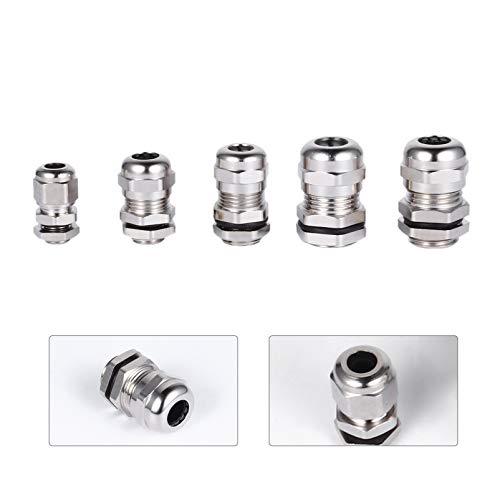 5 Unidades Conector à prova d'água de cabo de metal conector banhado a níquel de cobre Conector de