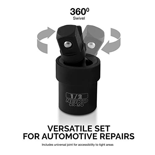 Neiko 00256A 1/2-Inch Drive Impact Extension Bar and Adapter Set, 5-Piece, Variety Pack - Image 3