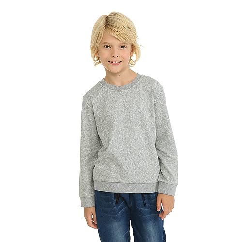 LittleSpring Unisex Boys Girl Basic Crewneck Sweatshirts Long Sleeve Jersey Pullover3