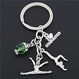 JLZK 1 Stück I Love Gymnastics Schlüsselanhänger Herz Turner Anhänger Schlüsselanhänger Ring Schlüsselanhänger Geschenke Frauen