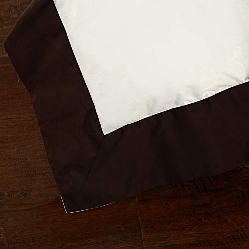 Bicolore Collection Duvet Covers Set 3 Pieces Do Not Include Filling Classic European 100% Egyptian Cotton Sateen Luxury 400 Thread Count Frame Patchwork Manufacturing(Ivory/Brown,Queen) #TOP4
