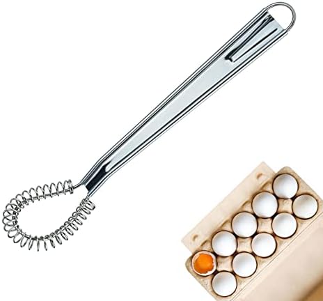 tainless Steel Egg Beater Whisk, Mini Silicone Baking Tool Used for Mixing Soft Tinney for Milk Cream Honey (Green)