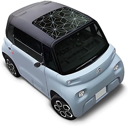 Power 02 (Bleu) - Pare-Soleil Compatible avec Citroën AMI - Spécial Toit vitré. Vinyle Micro-perforé. Atténue l'éblouissement du Soleil sans gêner la visibilité