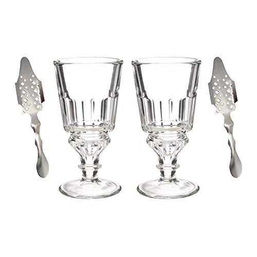 Absinthe Starter Set For 2 - Includes 2 La Rochere Absinthe Glasses & 2 Absinthe Spoons