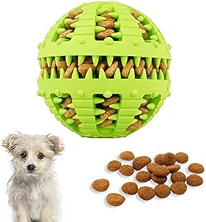 Bojafa Dog Toy Ball 8CM Durable Dog Puzzle Teething Toys for Boredom Small Medium Large Dog Teeth Cleaning Treat Dispensing IQ Training