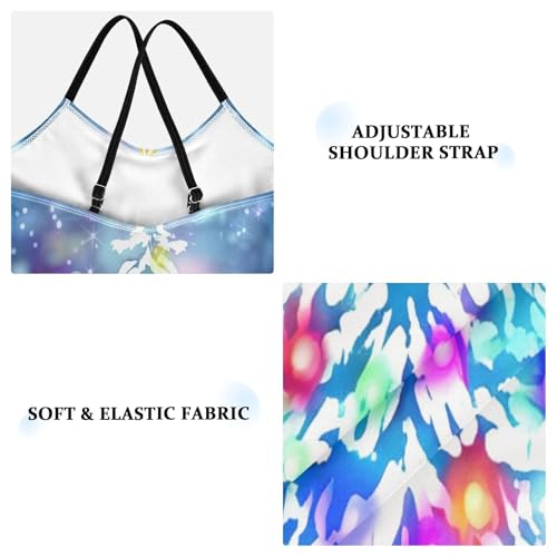 Snowy Christmas Tree Girls Swimming Suit, Beach Swim Suits Kids 3-10 Y with Adjustable Shoulder Strap, 3-10 Y3