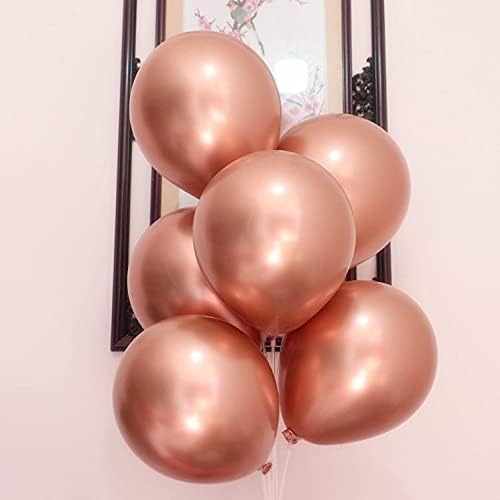Image of Chrome Balloons, 30pcs 12inch Chrome Metallic Balloons for Birthday Decorations, Anniversary, Engagement, Wedding Decorations, Baby Shower, Festival Party Decorations (30 Pcs, RoseGold Ch)