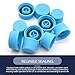 Dogary 10 PCS Car AC Valve Caps, High and Low Pressure Port Dust Cap with Self Sealing Gasket, Leak Proof H/L Logo Nut Valve Core Cover, Universal Repair Accessory Kit for Car AC System (Blue)