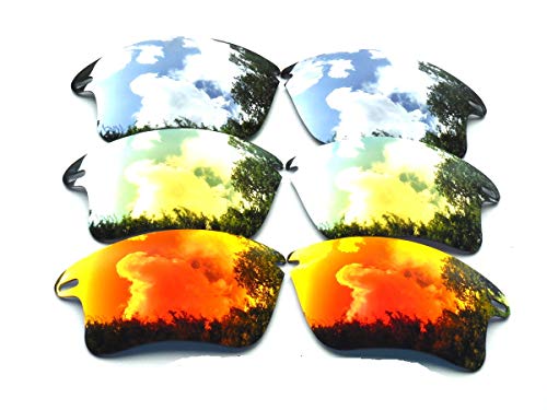 Galaxy Replacement Lenses for Oakley Fast Jacket XL Red&Gold&Titanium Color Polarized 3 Pairs,!