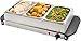 Vintage Gourmet® 3 Tray Food Warmer, All in One Buffet Server with Warming Plate Function,Turkey & Vegetables, Keeps Food Warm,Variable Temperature Control, Cool-Touch Handles 7.5 Litre 300W 64cm Wide