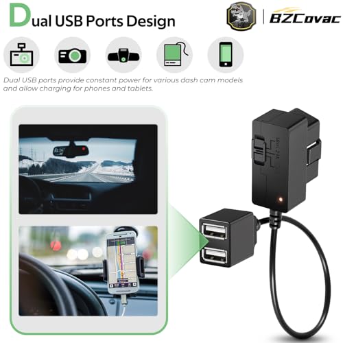 Dash Cam Constant Power Cable for Garmin, OBD-II Adapter Cable, Dual USB Ports for Car Charging, Supporting Multiple Parking Modes - Thumbnail 3