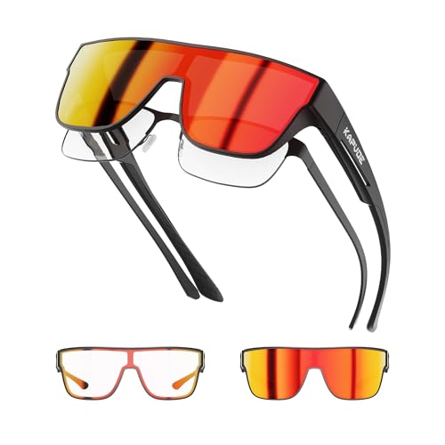 KAPVOE Surlunettes de Soleil Photochromique Homme et Femme Lunettes de Soleil Superposable Protection UV400 TR90 Cadre pour Cyclisme Conduite Sport et Loisirs