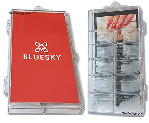 BLUESKY DUAL FORM NAIL EXTENSION TIPS, TO BE USED WITH GUM GEL PACK OF 100, LED UV SOAK OFF, 10 SIZES