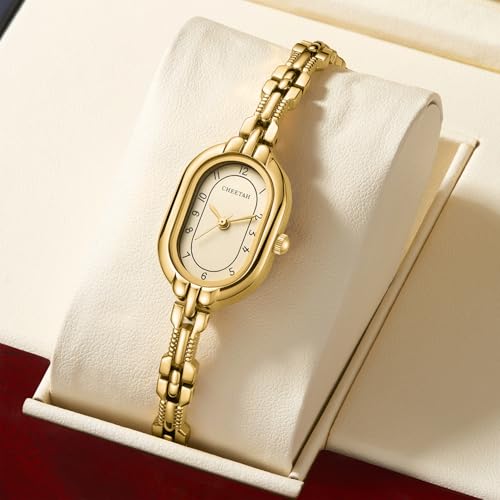 Elegant Gold Bangle Watch for Women - Vintage-Inspired Waterproof Design with Easy-Read Numeral Dial - Image 8
