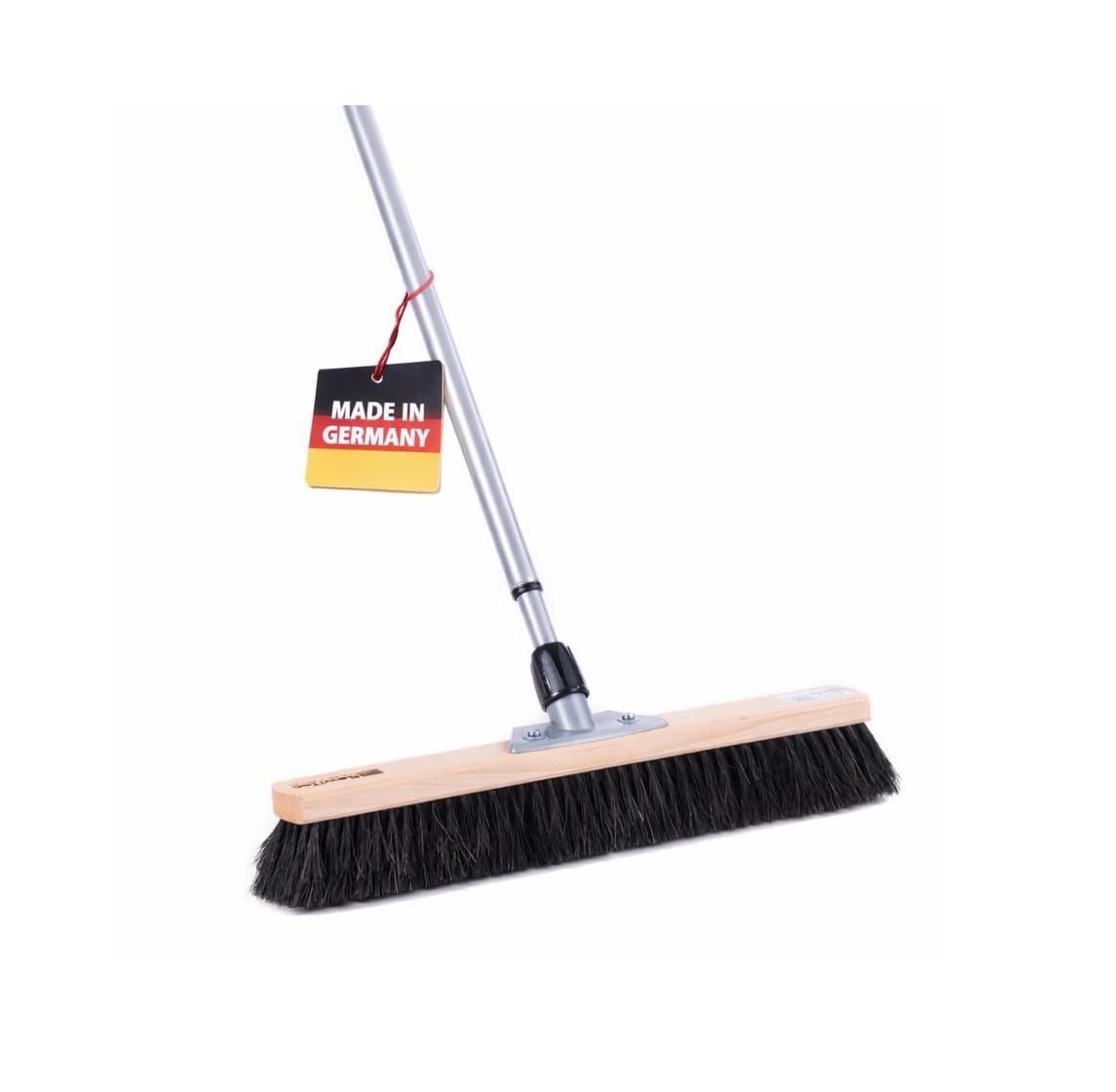 Weicher Rosshaar Saalbesen 50cm Breit mit Teleskopstiel Stiel Besen | Naturhaar, Metallstiel verstellbar max. 200cm, Sehr weiche Borsten, Sehr gute Staubbindung, Für glatte Böden