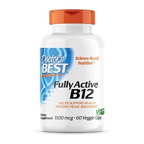 Doctor's Best, Fully Active B12, 1.500mcg, 3-Day-Depot, 60 Vegan Capsules, Lab Tested, Vitamin B12, Gluten Free, SOYA Free, Vegetarian Cover