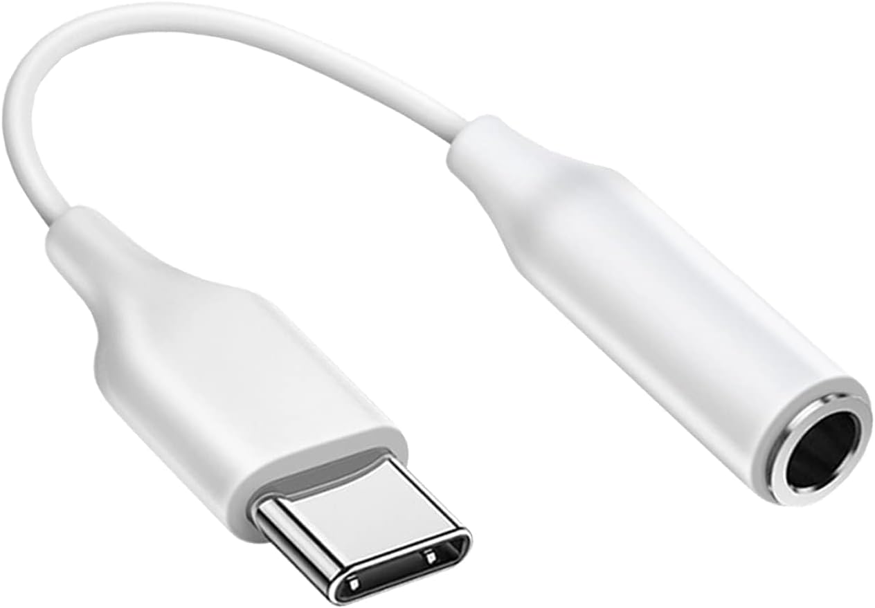 UBRONIK® White Type C to 3.5 mm Headphone Audio Jack Adapter, USB C to Aux Connector Splitter, Earphone Converter Cable only for iPhone 15/15 Plus/ 15 Pro/ 15 Pro Max/ipad/Samsung Type C Devices