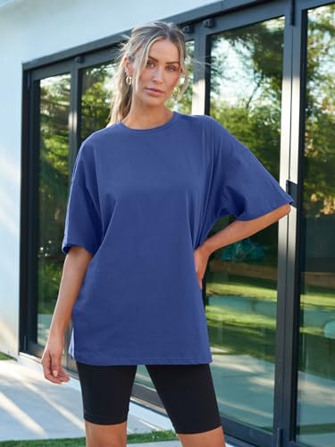 Trendy Queen Summer Outfits for Womens Plus Size Athletic Tops Spring Workout T Shirts Short Sleeve Gym Clothes 2024 Fashion RoyalBlue - 4