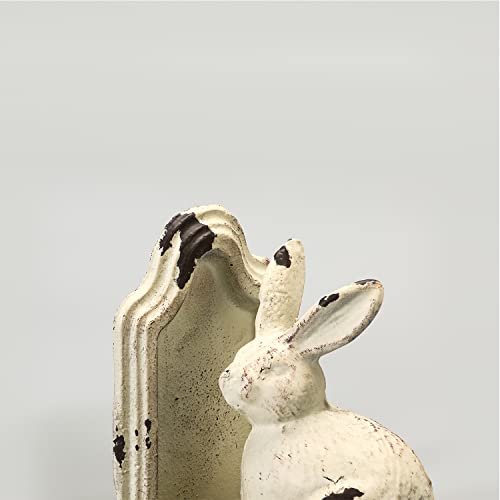 Retrome Rabbit Bookends, 1 Pair Bunny Book Ends, Distressed White… #TOP2