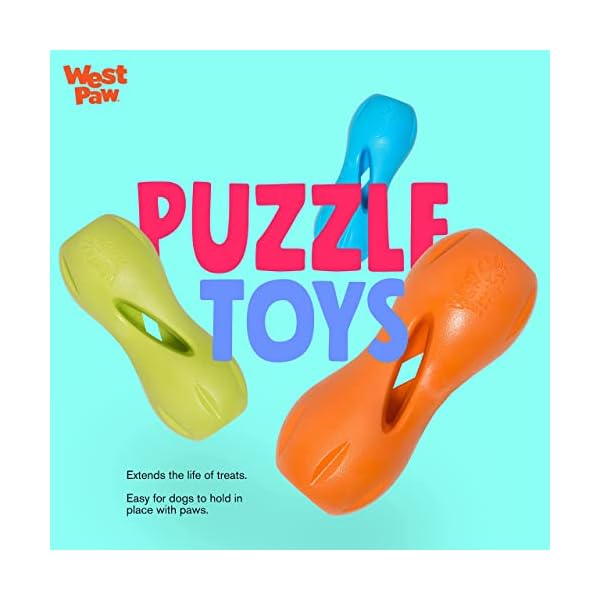 West Paw Zogoflex Qwizl Interactive Treat Dispensing Dog Puzzle Treat Toy for Dogs, Granny Smith, Large,Green,6.5 inch West Paw Zogoflex Qwizl Interactive Treat Dispensing Dog Puzzle Treat Toy for Dogs, Granny Smith, Large,Green,6.5 inch